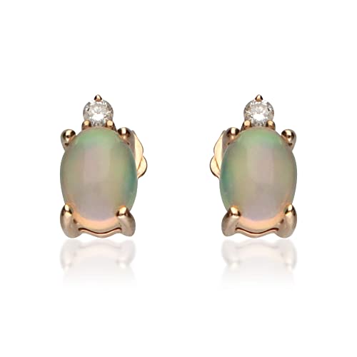 Ashton 10K Rose Gold Oval-Cut Natural African Opal Earrings