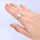 Aleah 14K Yellow Gold Oval-Cut Natural African Opal Ring