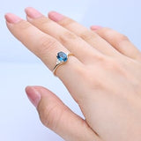 Hannah 10K Yellow Gold Oval-Cut London Blue Topaz Ring