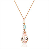 Vera 10K Rose Gold Pear-Cut Madagascar Morganite Pendant
