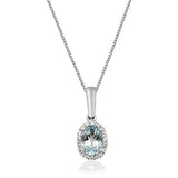Aniyah 10K White Gold Oval-Cut Brazilian Aquamarine Pendant