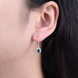 Eliana 10K White Gold Oval-Cut Ceylon Blue Sapphire Earrings