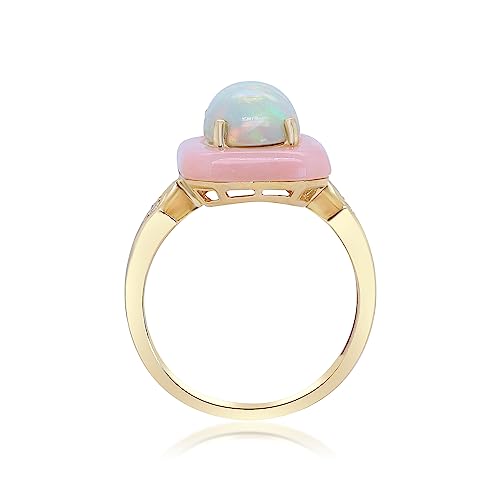 Adeline 14K Yellow Gold Oval-Cut Natural African Opal Ring