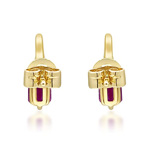 Zoe 10K Yellow Gold Emerald-Cut Mozambique Ruby Earrings