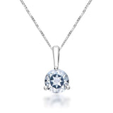 Aubrey 10K White Gold Round-Cut White Topaz Pendant