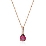 Lilianna 10K Rose Gold Pear-Cut Madagascar Rhodolite Pendant