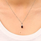 Kahlani 10K White Gold Cushion-Cut Garnet Pendant