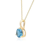 Alexandra 10K Yellow Gold Round-Cut Brazilian London Blue Topaz Pendant