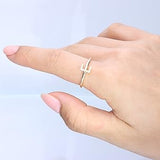 E Initial 14K Yellow Gold Round-Cut White Diamond Ring