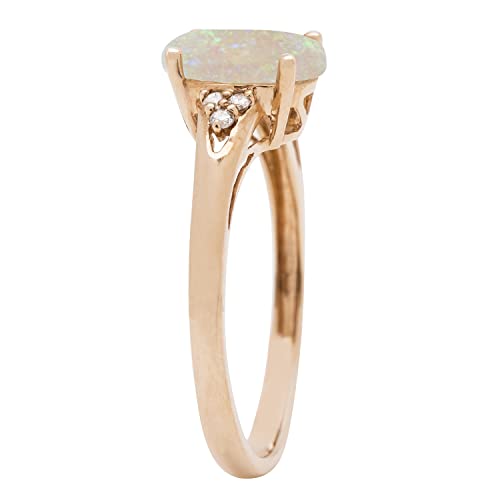 Journee 10K Rose Gold Oval-Cut Natural African Opal Ring