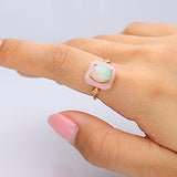 Adeline 14K Yellow Gold Oval-Cut Natural Pink Opal and Ethiopian Opal Ring