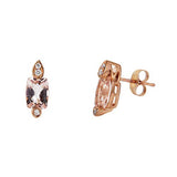 Magdalena 10K Rose Gold Cushion-Cut Madagascar Morganite Earring
