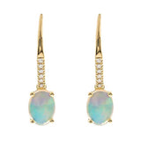 Arabella 10K Yellow Gold Oval-Cut Natural African Opal Earring