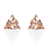 Dallas 14K Rose Gold Trillion -Cut Madagascar Morganite Earring