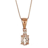 Mercy 14K Rose Gold Oval-Cut Madagascar Morganite Pendant