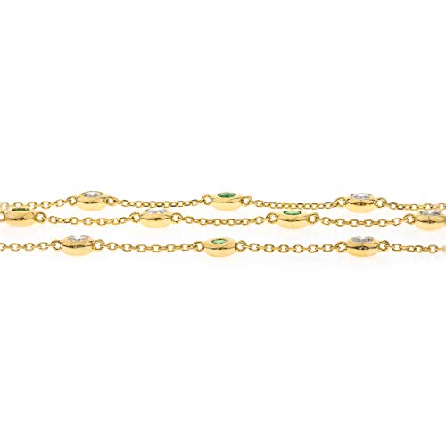 Juliet 18K Yellow Gold Round-Cut Emerald Bracelet