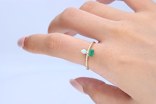 Sofia 14K Yellow Gold Emerald-Cut Emerald Ring