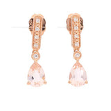 Lila 10K Rose Gold Pear-Cut Madagascar Morganite Earring