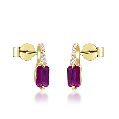 Zoe 10K Yellow Gold Emerald-Cut Mozambique Ruby Earrings