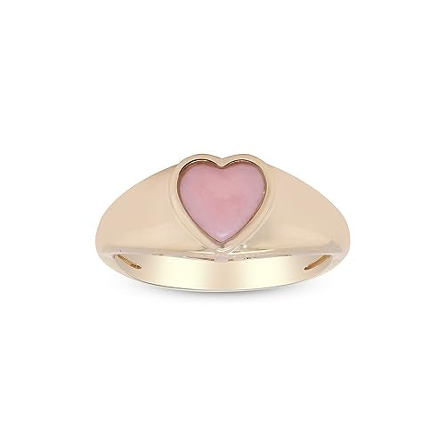 Anastacia 14K Yellow Gold Heart-Cut Peruvian Pink Opal Ring