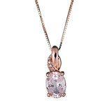 Louise 10K Rose Gold Oval-Cut Madagascar Morganite Pendant