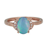 Dakota 10K Rose Gold Oval-Cut Natural African Opal Ring