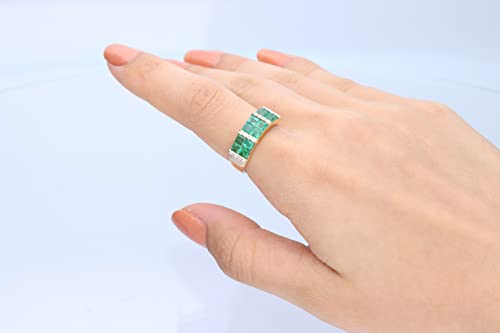 Micah 14K Yellow Gold Square-Cut Emerald Ring