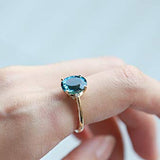 Alexandra 10K Yellow Gold Oval-Cut Brazilian London Blue Topaz Ring