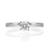 Phoebe 18K White Gold Round-Cut White Diamond Ring