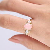 Faith 10K Yellow Gold Oval-Cut Peruvian Pink Opal Ring