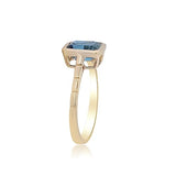 Ainoi 10K Yellow Gold Emerald-Cut Brazilian London Blue Topaz Ring