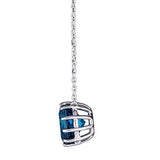 Valeria 10K White Gold Round-Cut Brazilian London Blue Topaz Necklace