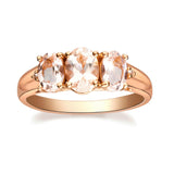 Thalia 10K Rose Gold Oval-Cut Madagascar Morganite Ring