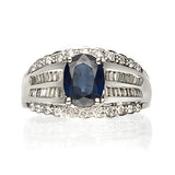 Octavia 14K White Gold Oval-Cut Ceylon Blue Sapphire Ring
