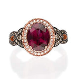 Ophelia 14K Rose Gold Oval-Cut Madagascar Rodholite Ring