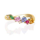 Kyra 14K Yellow Gold Round-Cut Multi Sapphire Ring