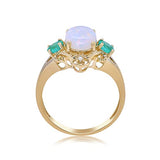 Aleah 14K Yellow Gold Oval-Cut Natural African Opal Ring