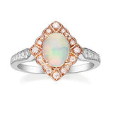 Cataleya 10K Two-Tone Gold Oval-Cut Natural African Opal Ring