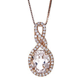 Miracle 14K Rose Gold Oval-Cut Madagascar Morganite Pendant