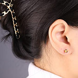 Katherine 10K White Gold Round-Cut Brazilian Citrine Earring