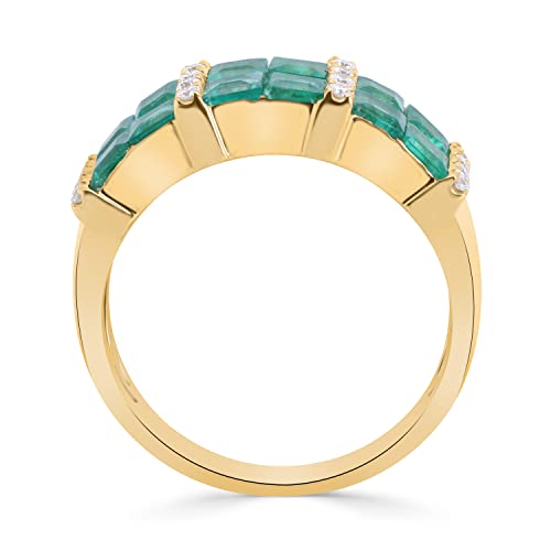 Micah 14K Yellow Gold Square-Cut Emerald Ring