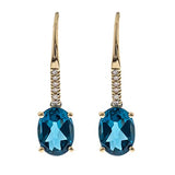 Margot 14K Yellow Gold Oval-Cut Brazilian London Blue Topaz Earrings