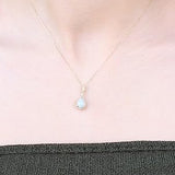 Nancy 14K Yellow Gold Pear-Cut Natural African Opal Pendant