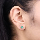 Natalia 10K Yellow Gold Round-Cut Natural Zambian Emerald Earring