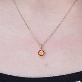 Astrid 10K Yellow Gold Round-Cut Brazilian Citrine Pendant
