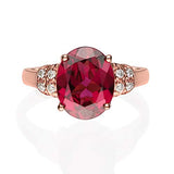 Berkeley 14K Rose Gold Oval-Cut Madagascar Rhodolite Ring