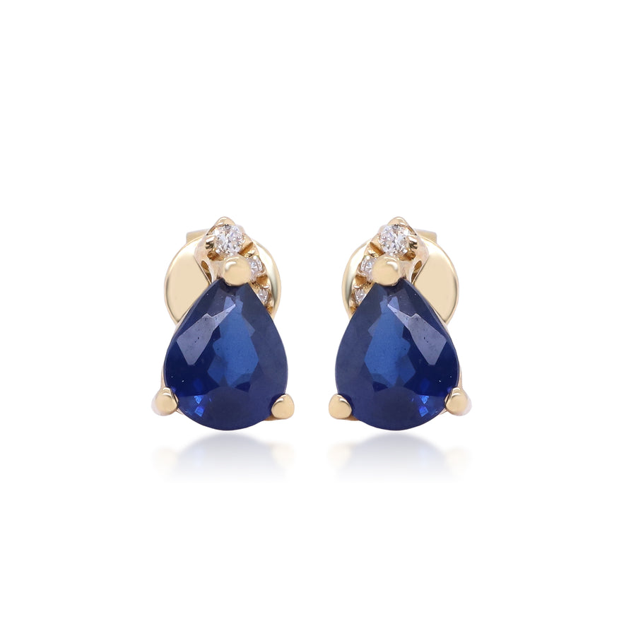 Amelia 10K Yellow Gold Pear-Cut Blue Sapphire Earrings