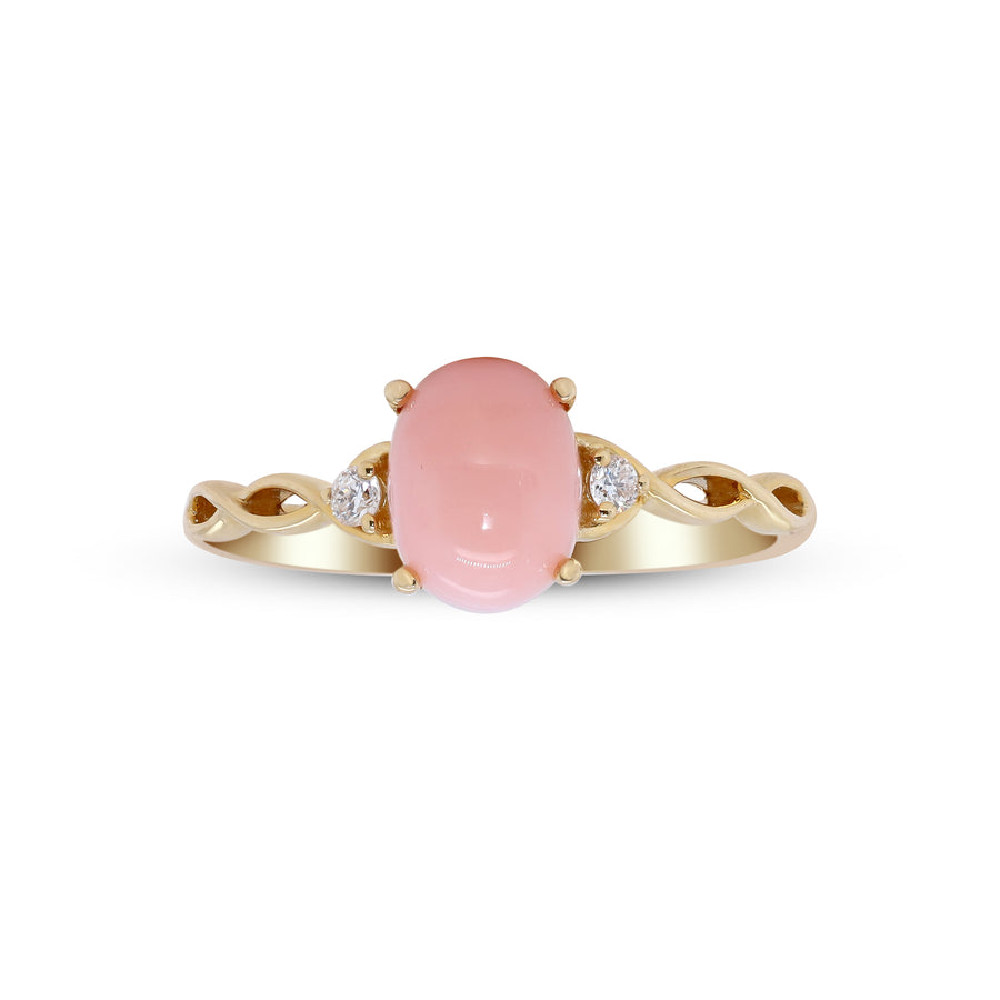 Gabriella 14K Yellow Gold Oval-Cut Pink Opal Ring