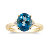 Alexandra 10K Yellow Gold Oval-Cut Brazilian London Blue Topaz Ring