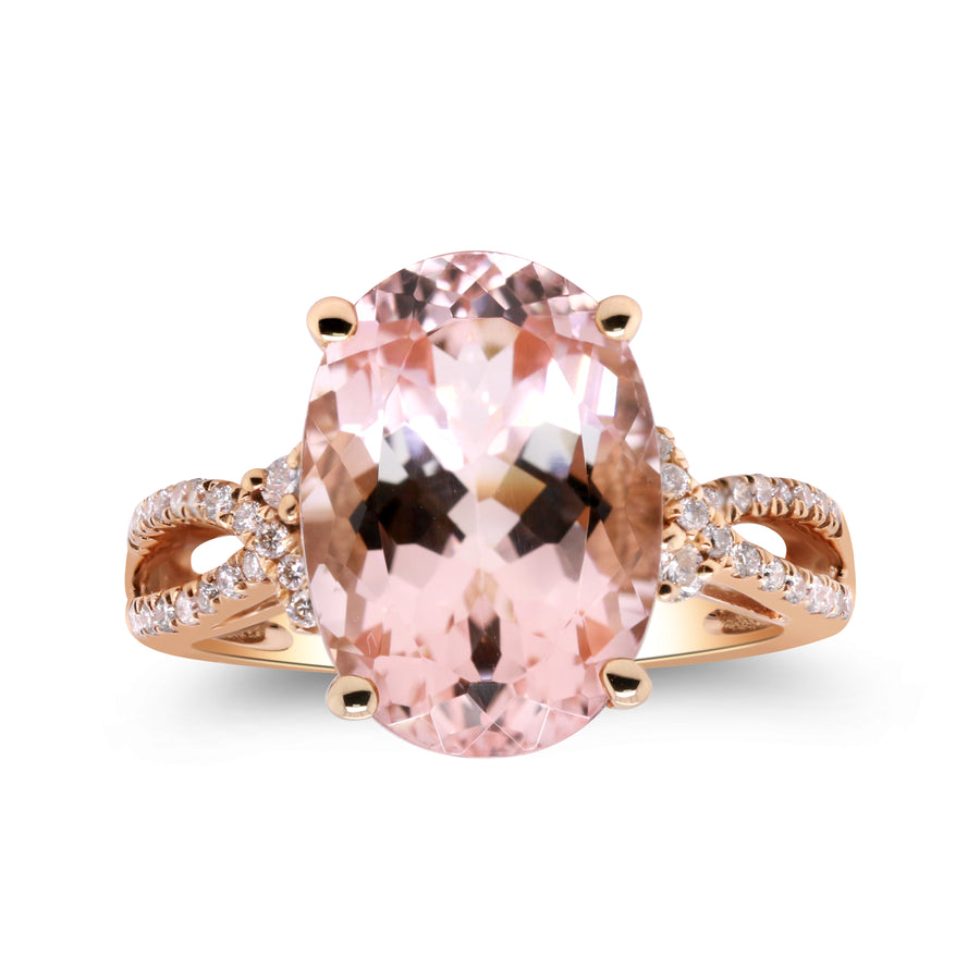 Keyla 14K Rose Gold Oval-Cut Madagascar Morganite Ring